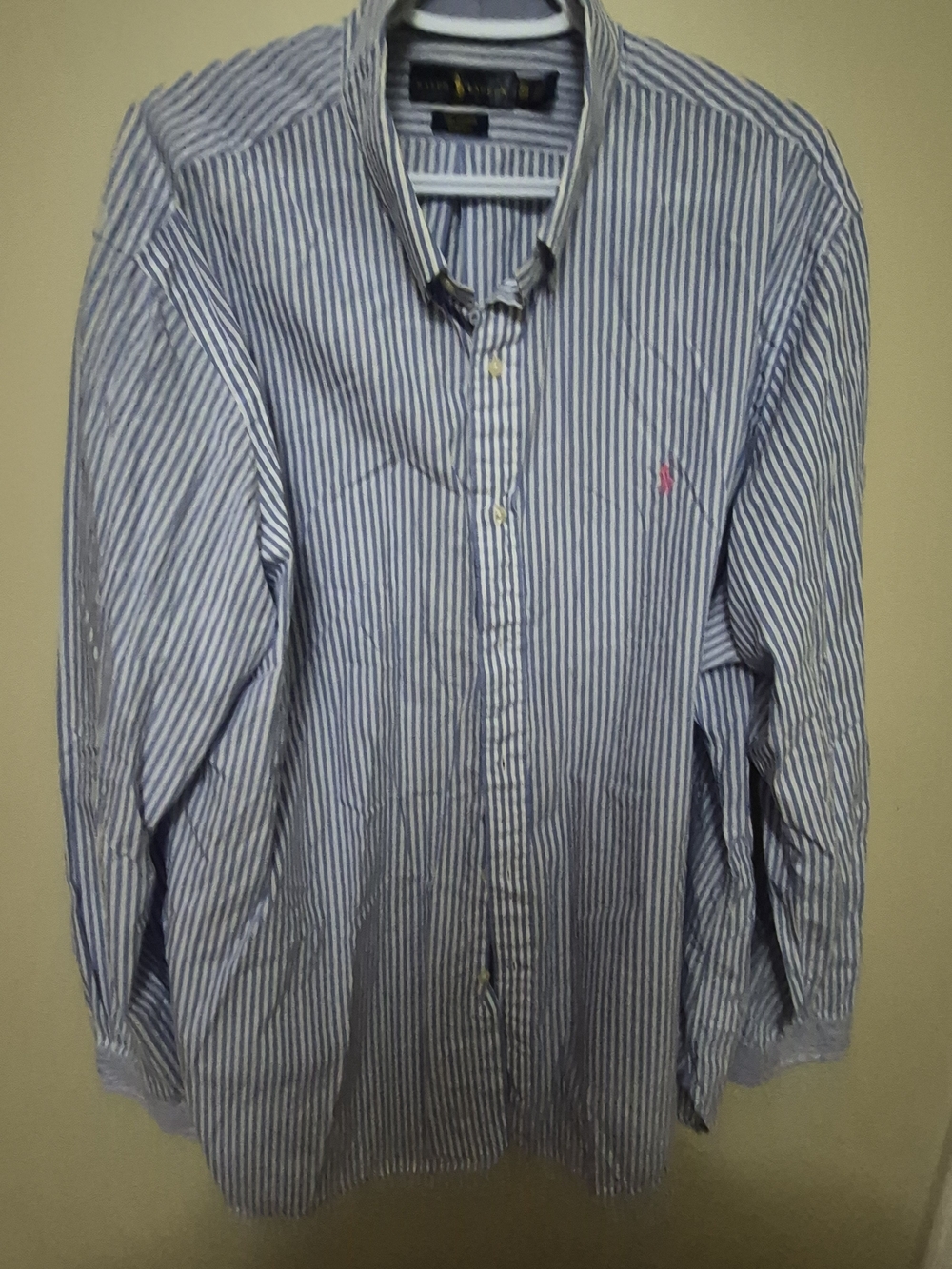 Polo by Ralph Lauren Blue and White Striped Button-Down Shirt